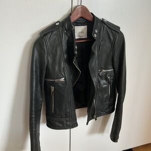 Mango genuine leather jacket